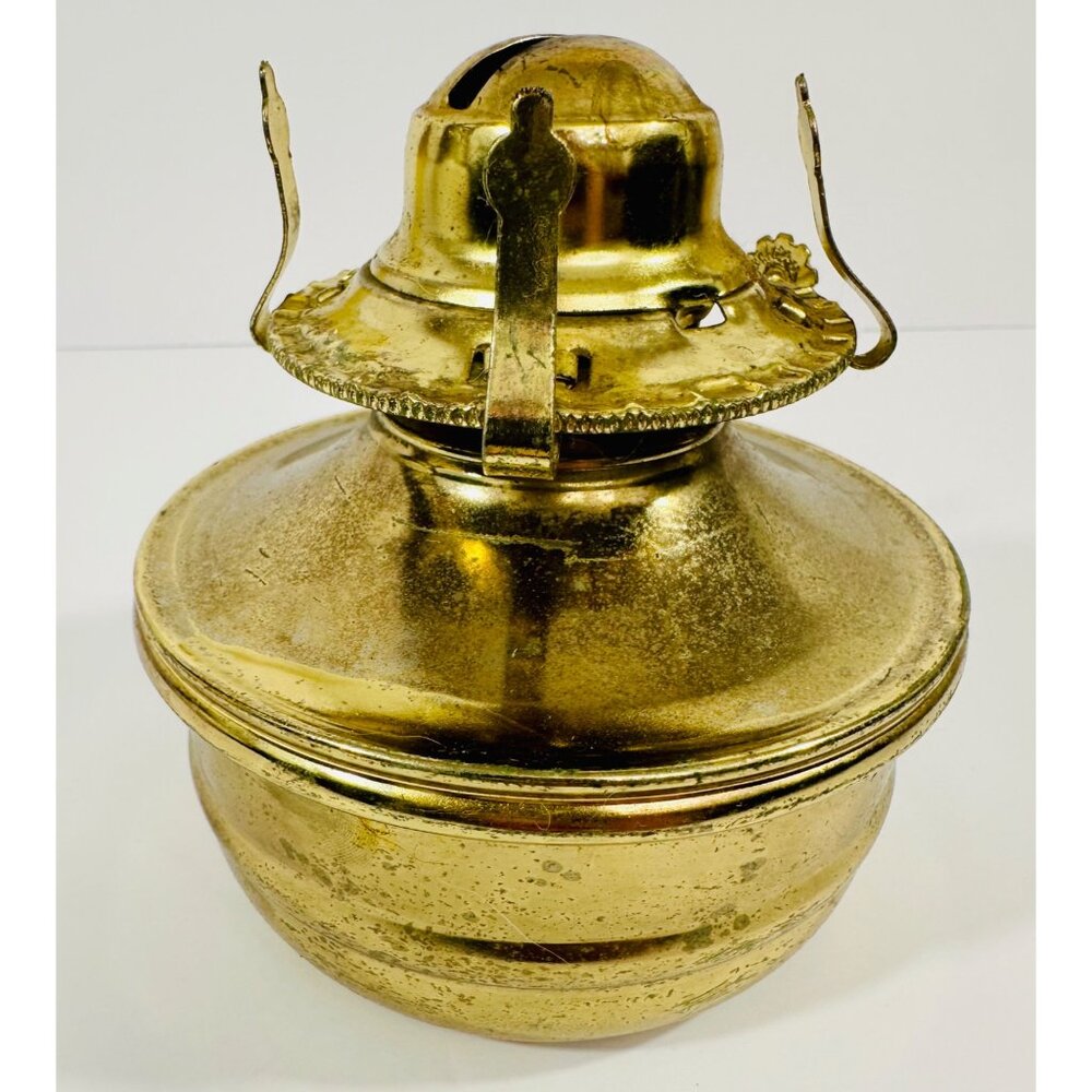 Vintage Lamplight Farms Brass Oil Lamp Base With Adjustable Wick Knob Thailand